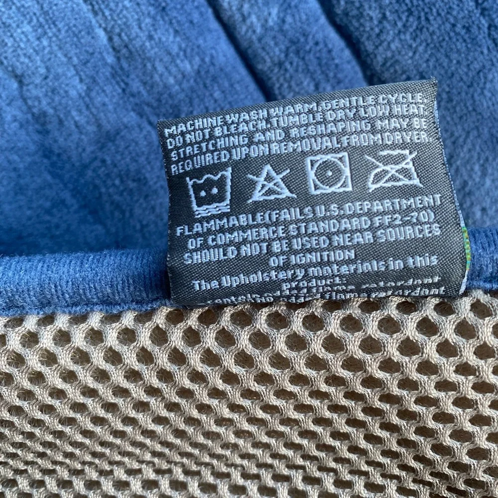 Home Dynamix  bath mat blue memory foam EUC
